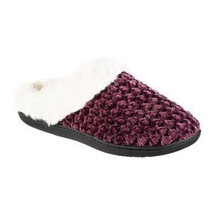 Isotoner Women's Recycled Popcorn Chenille Erin Hoodback Slippers